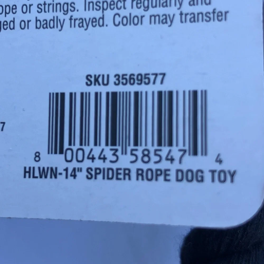NWT Gothic Halloween spider rope dog toy 14”